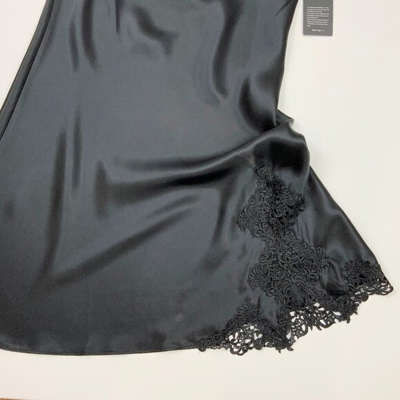 New SilkSilky 100% Silk Black Slip Dress Adjustible Straps Sz M - Picture 13 of 16
